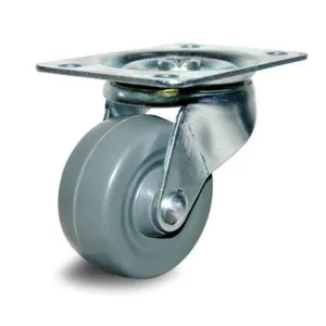 2-1/2" Non-Marking Gray Rubber Wheel Swivel Caster - 100lb. Capacity