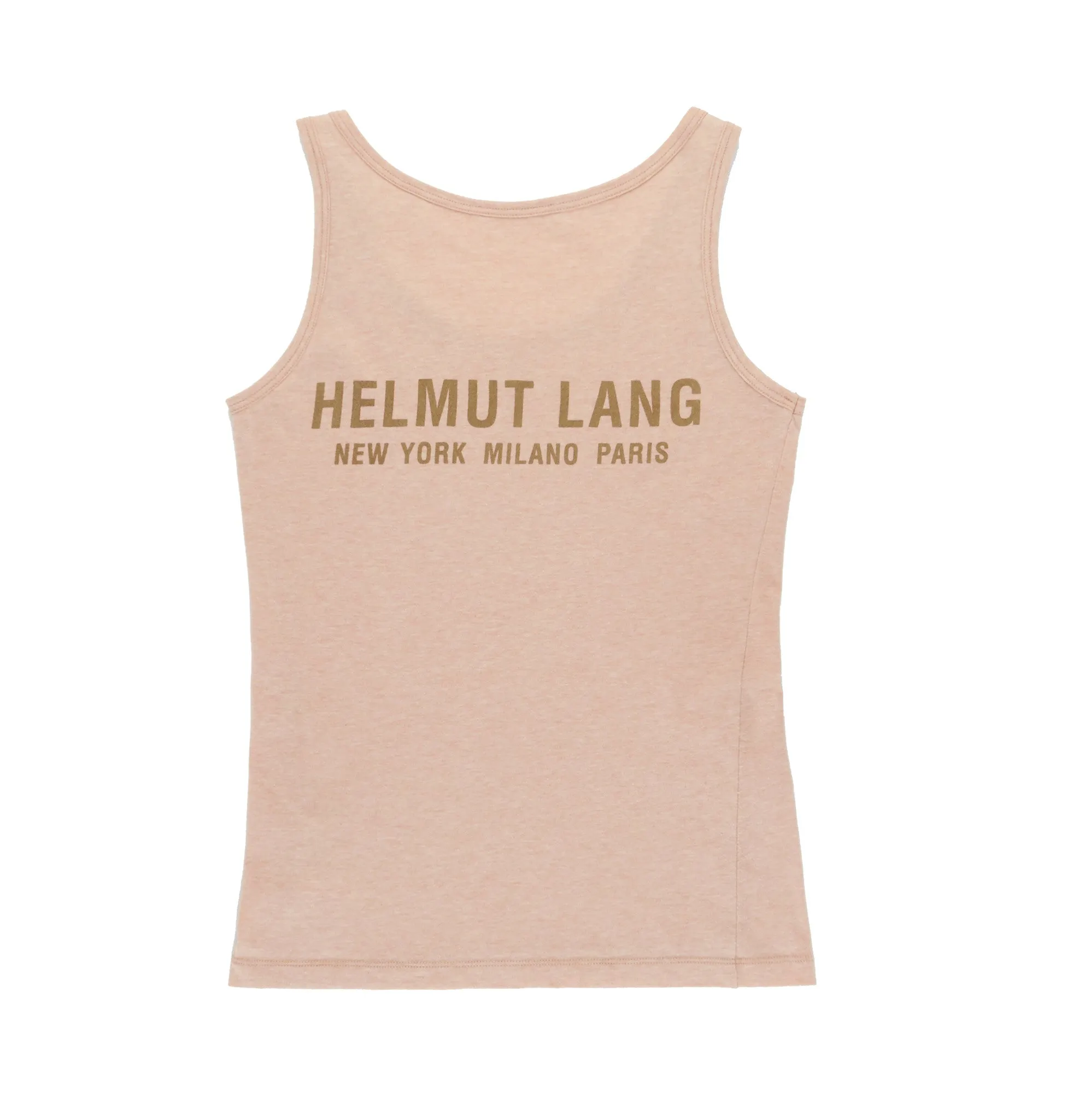 2004 Pale Peach Melange Jersey Tank Top with Logo Print