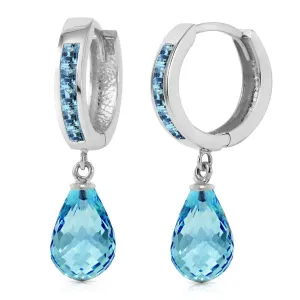 5.35 Carat 14K Solid White Gold Gem Proud Blue Topaz Earrings