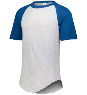 Augusta 2.0 Athletic Heather/Royal Blue Short Sleeve Adult Baseball Tee