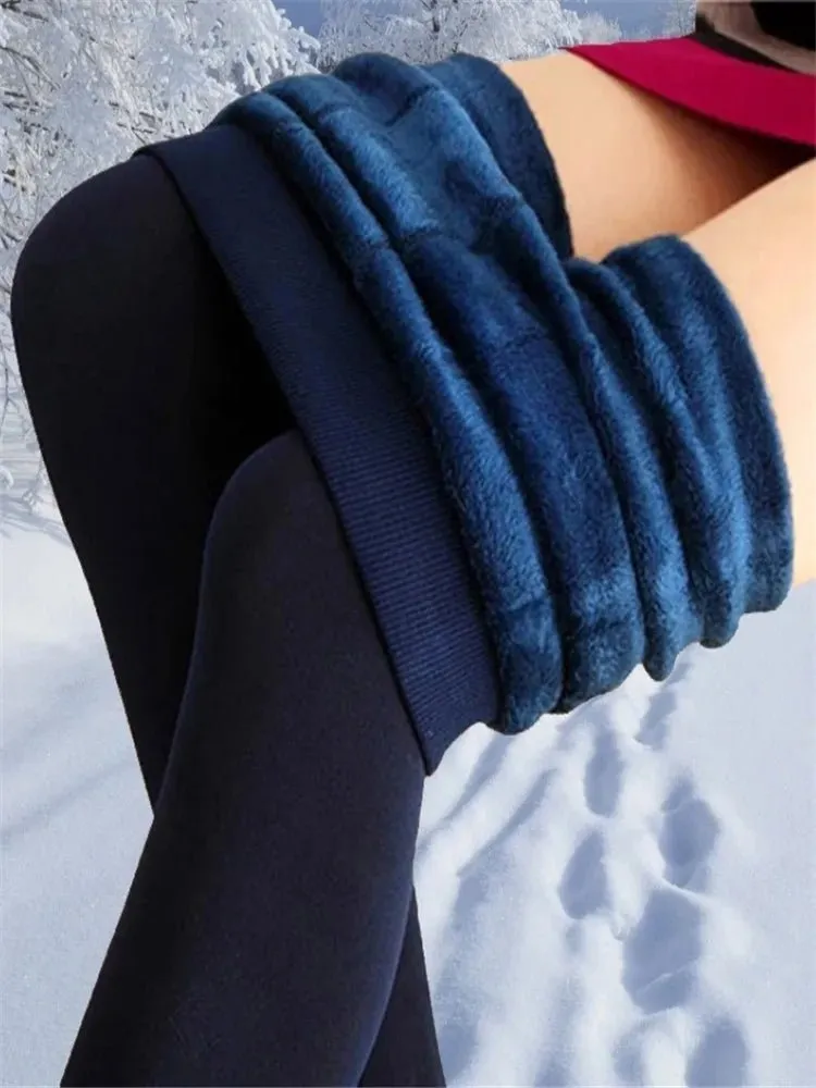 Casual Winter Knitting Leggings for Women Trendy High Elastic Thicken Skinny Pants Warm Comfortable