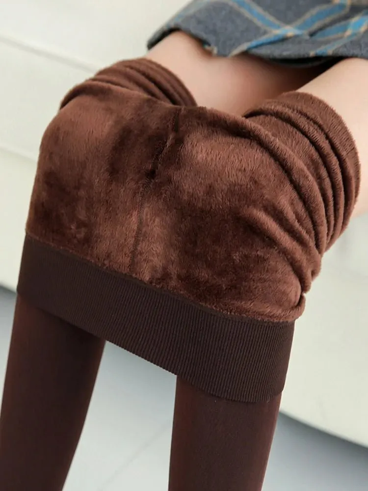 Casual Winter Knitting Leggings for Women Trendy High Elastic Thicken Skinny Pants Warm Comfortable