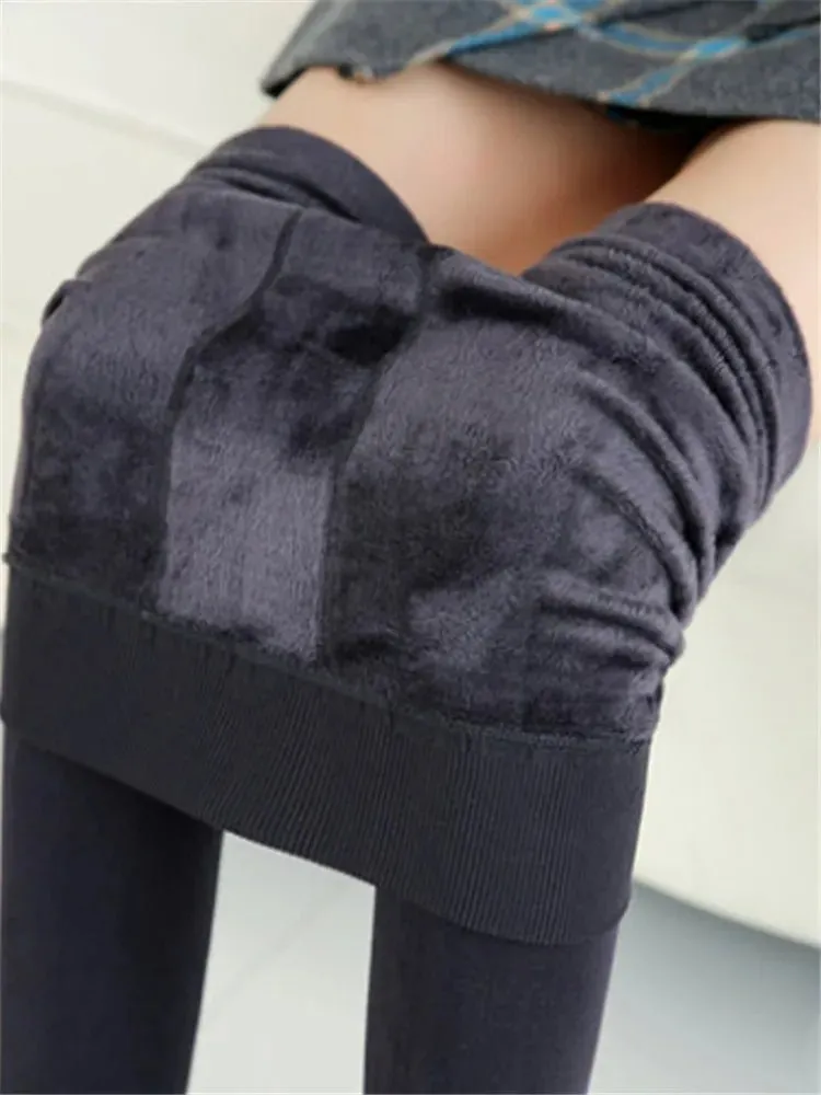 Casual Winter Knitting Leggings for Women Trendy High Elastic Thicken Skinny Pants Warm Comfortable