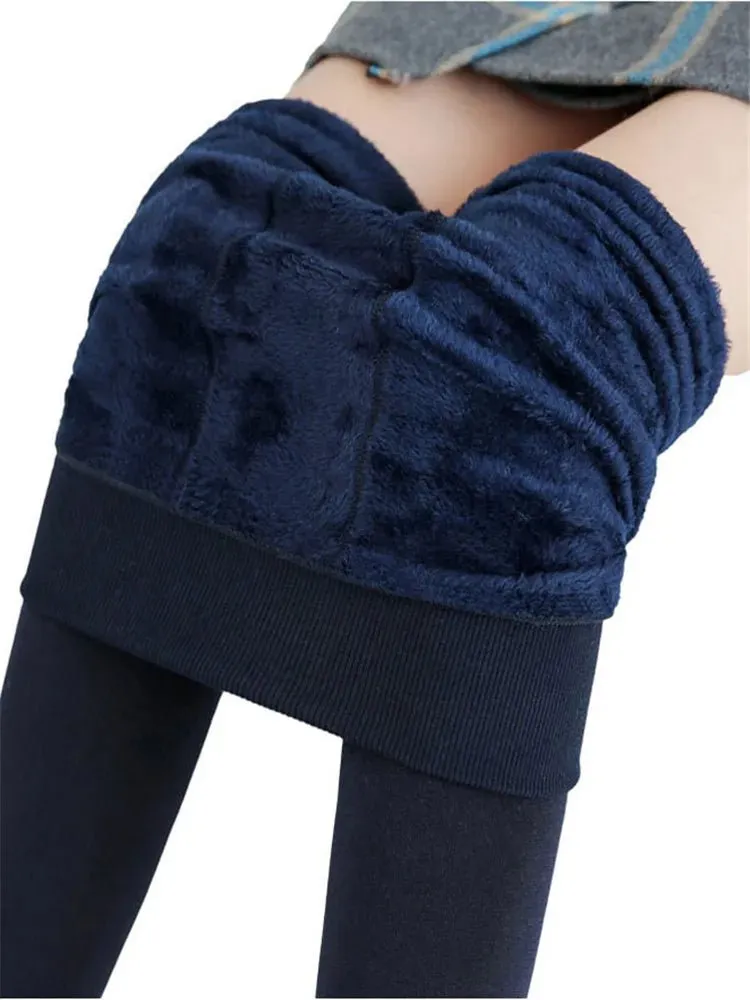 Casual Winter Knitting Leggings for Women Trendy High Elastic Thicken Skinny Pants Warm Comfortable