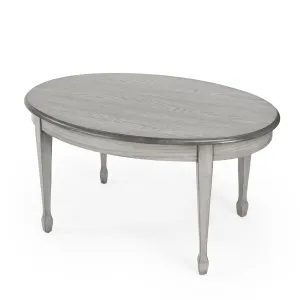 Clayton Oval Wood Coffee Table in Gray  1234418