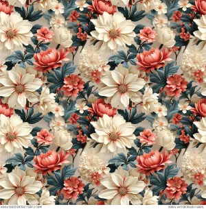 Coral Watercolor Floral Printed Vinyl Sheet/Wrap