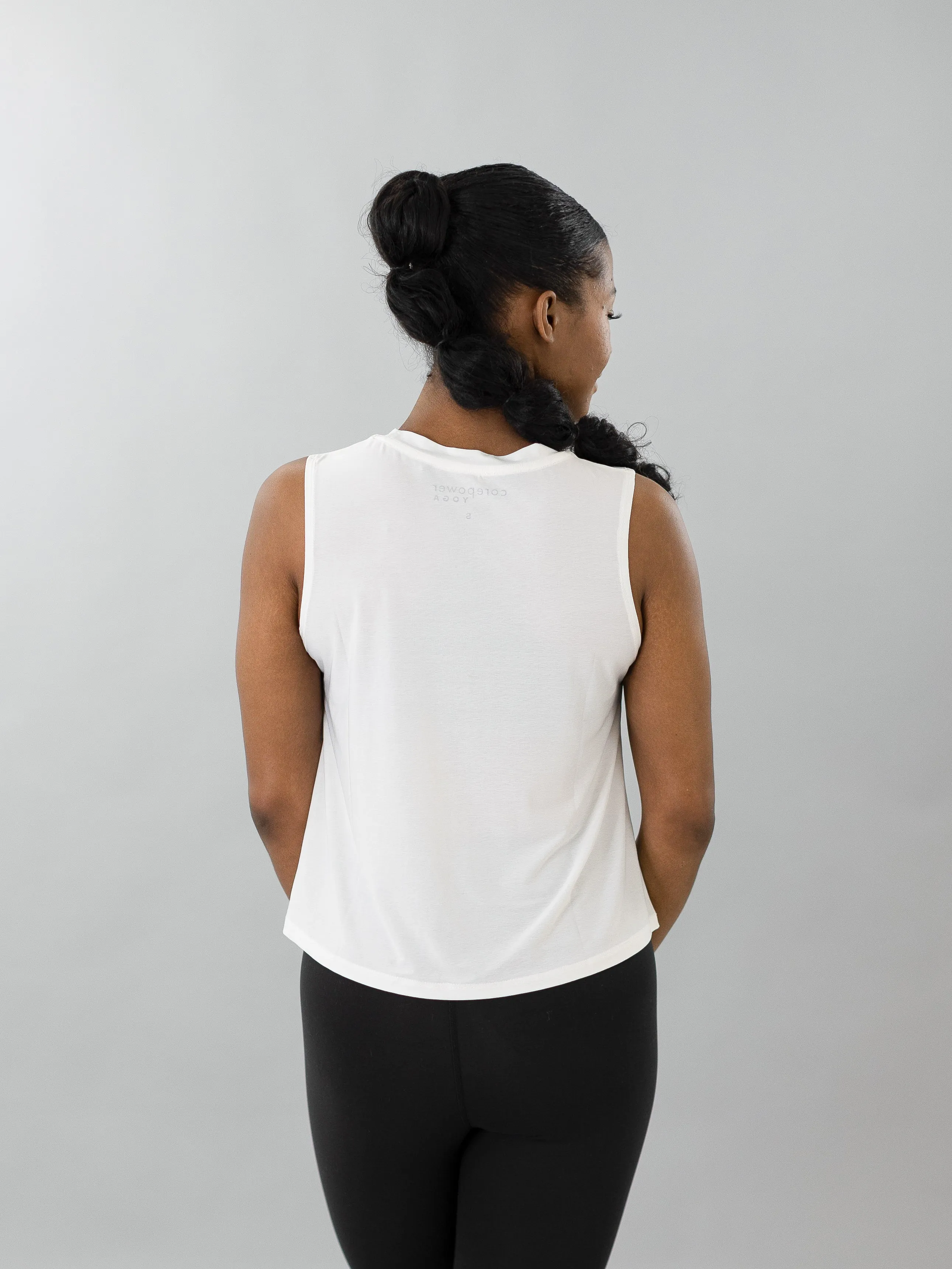 CorePower Yoga White Active Crop Tank