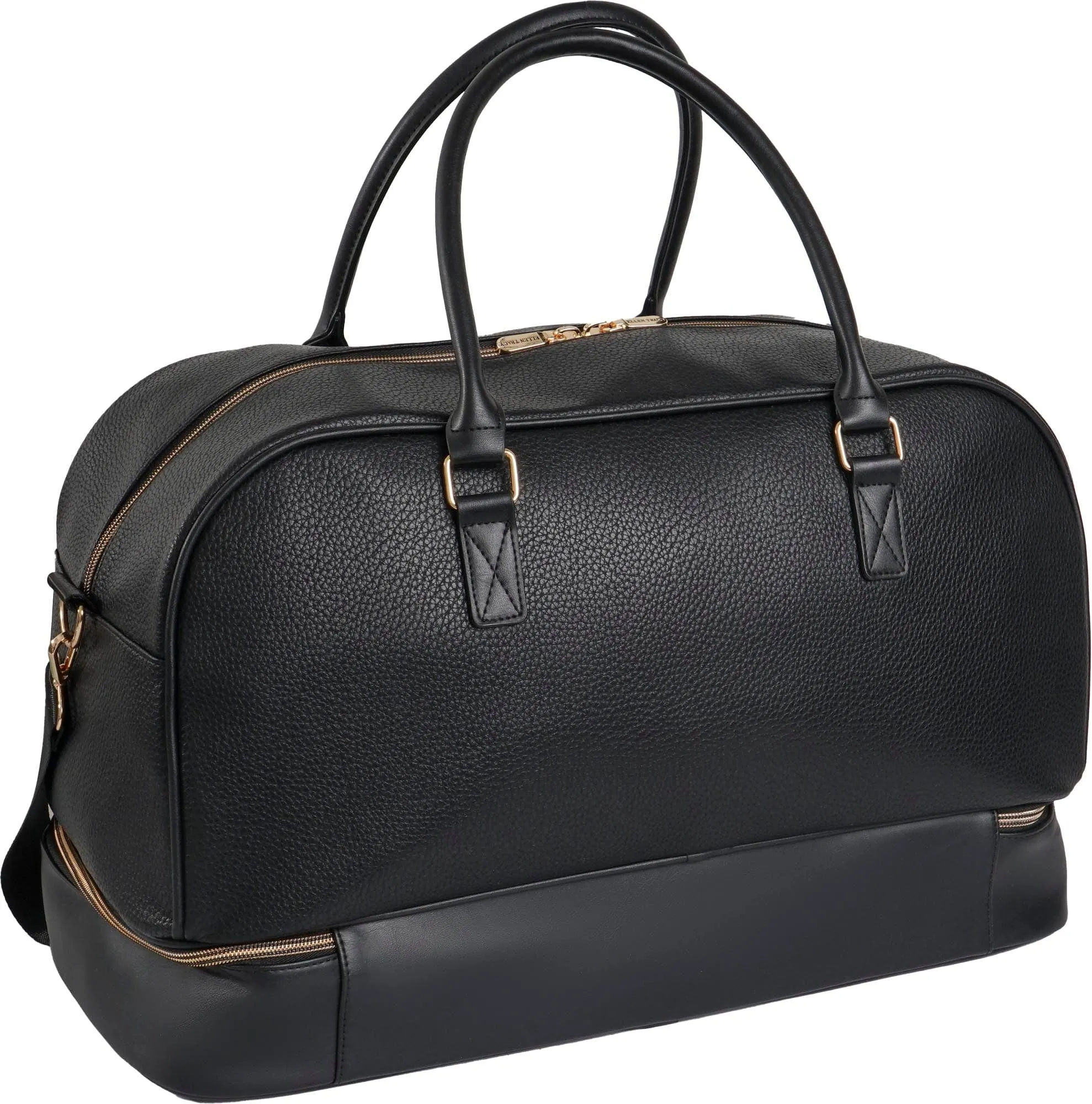 Ellen Tracy 20 Inch Pebble Grain Pocket Drop Bottom Duffel