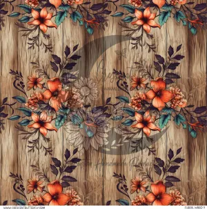 Floral Wood 9 Printed Vinyl Sheet/Wrap