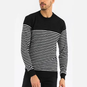 Full Knit Black Striped Sweater