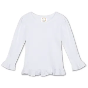 Girls Long Sleeve Ruffled Blank (includes monogram) RD