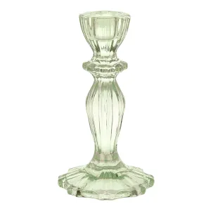 Green Glass Candlestick Holder