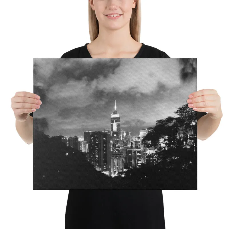 Hong Kong Cityscape Framed poster (BW)