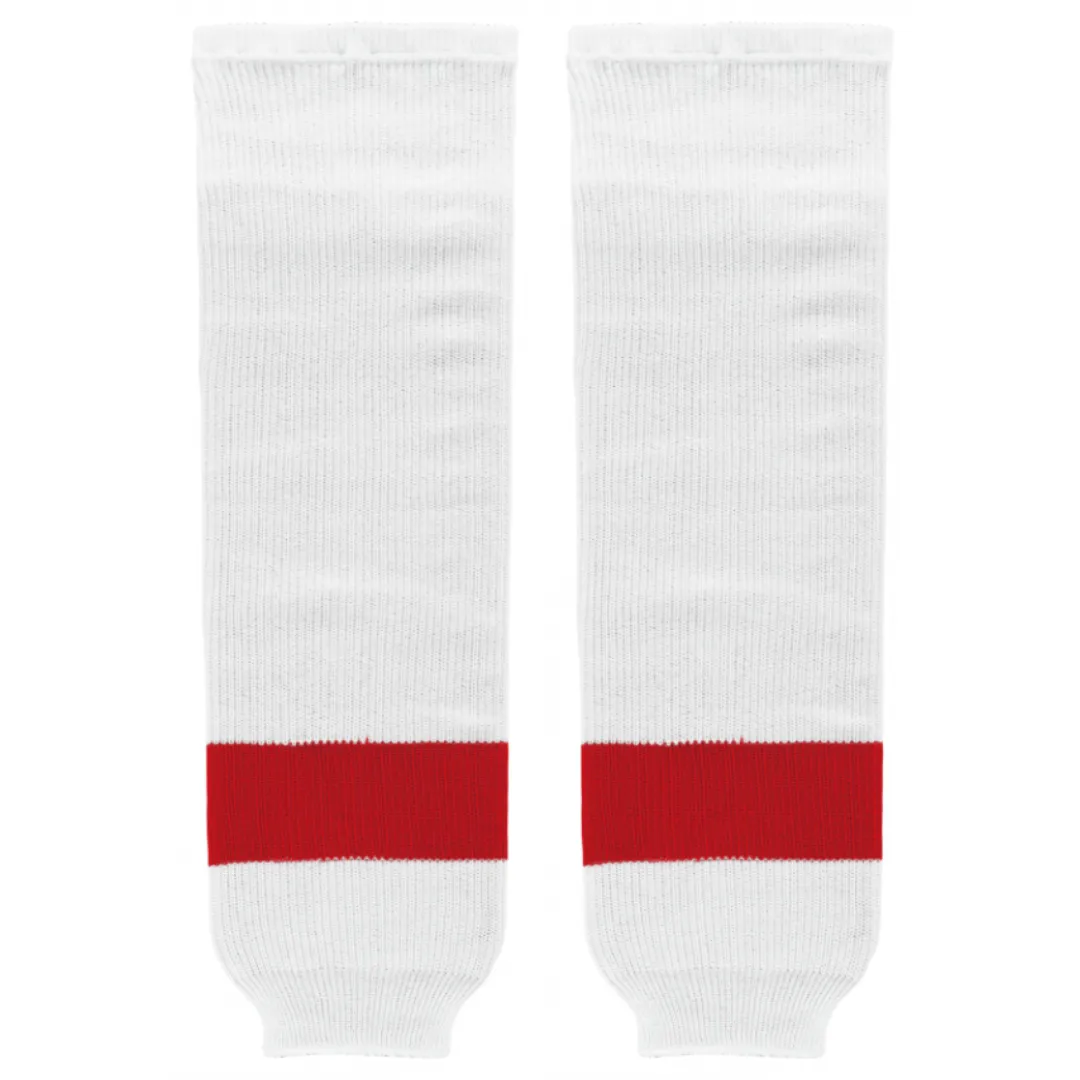 K1 Sportswear Detroit Red Wings White Knit Ice Hockey Socks