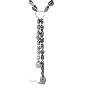 Keshi Pearl & Diamond Necklace