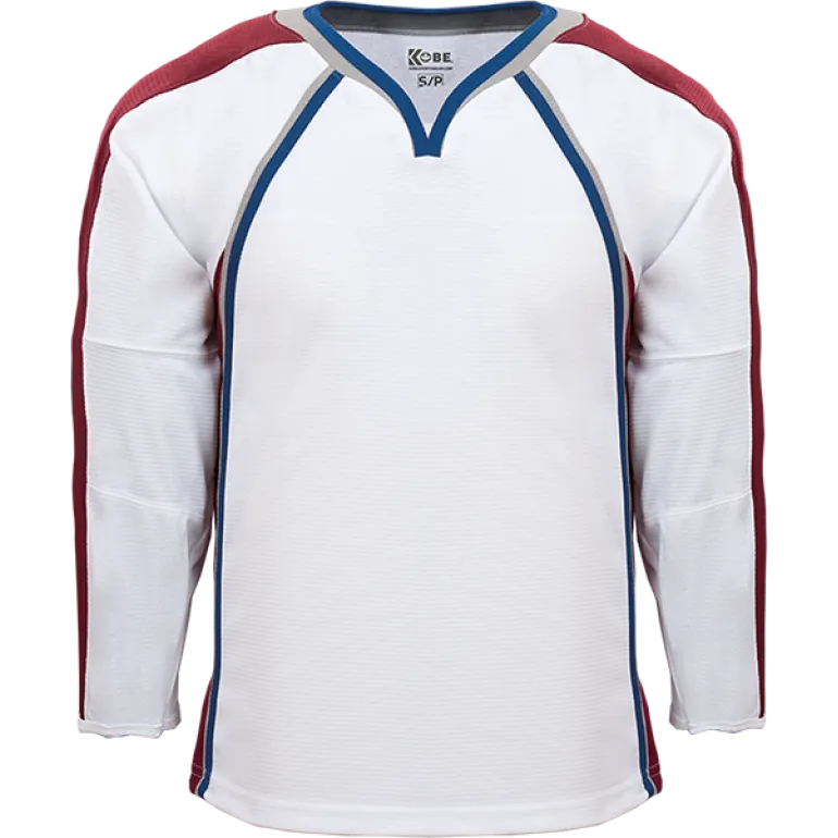 Kobe Sportswear K3G35H Colorado Avalanche Home White Pro Series Hockey Jersey