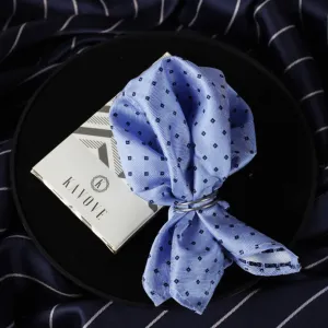 Kovove Cyan Checkered Pocket Square For Men