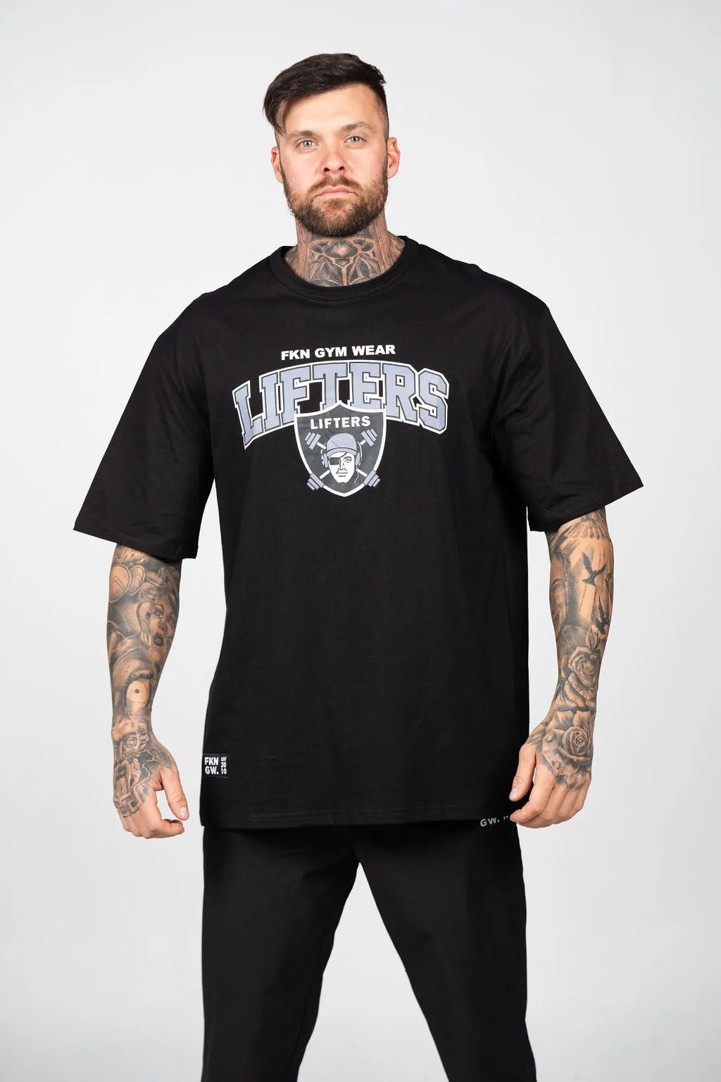 LIFTERS | Men's Oversized Pump Cover Gym T-Shirt | Black