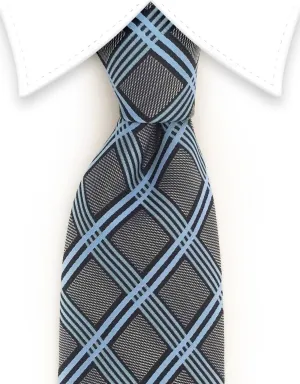 Light Blue Checkered Necktie