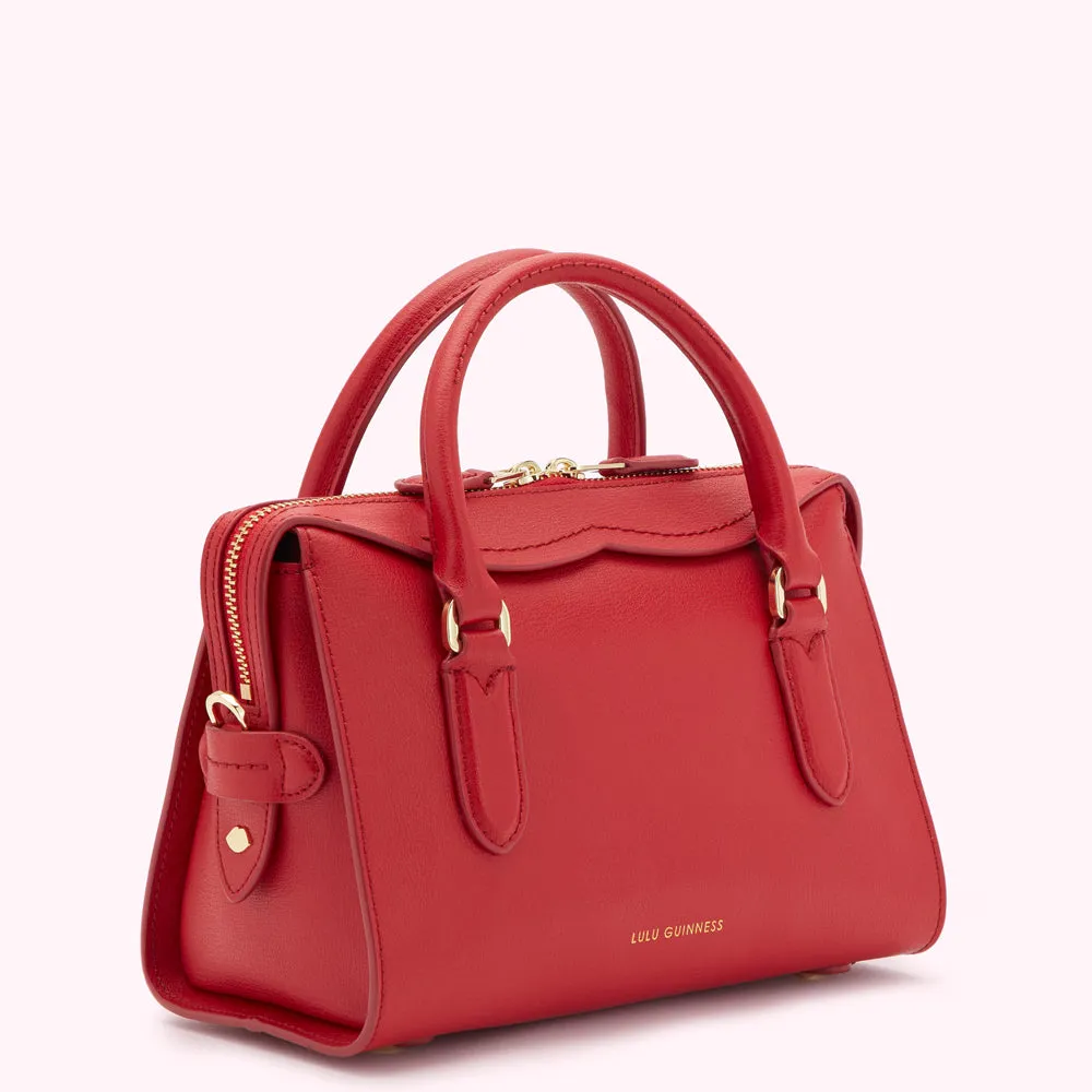 LULU RED LEATHER SMALL DYLAN HANDBAG