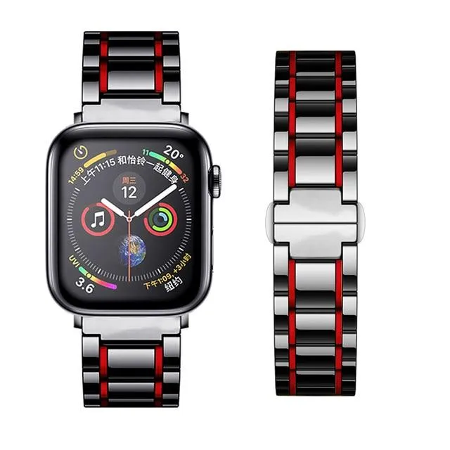 Luxury Shiny Mens Black Strap, Apple Watch Band for men Ultra 8 7 6