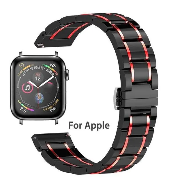 Luxury Shiny Mens Black Strap, Apple Watch Band for men Ultra 8 7 6