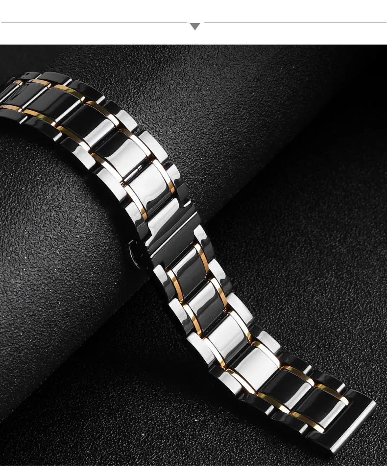 Luxury Shiny Mens Black Strap, Apple Watch Band for men Ultra 8 7 6