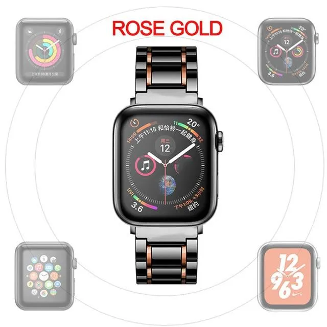 Luxury Shiny Mens Black Strap, Apple Watch Band for men Ultra 8 7 6