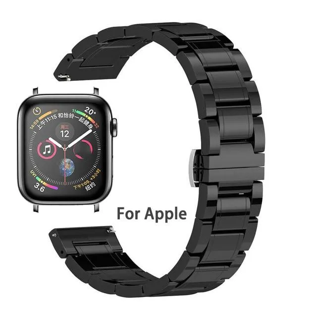 Luxury Shiny Mens Black Strap, Apple Watch Band for men Ultra 8 7 6