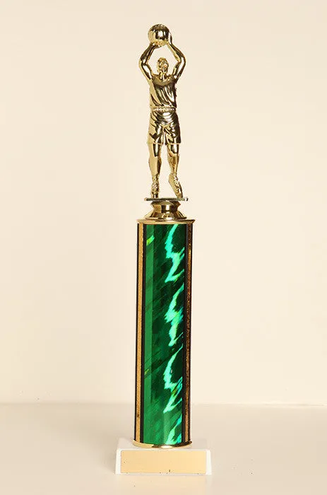 Male Basketball Jump Shot Tube Trophy