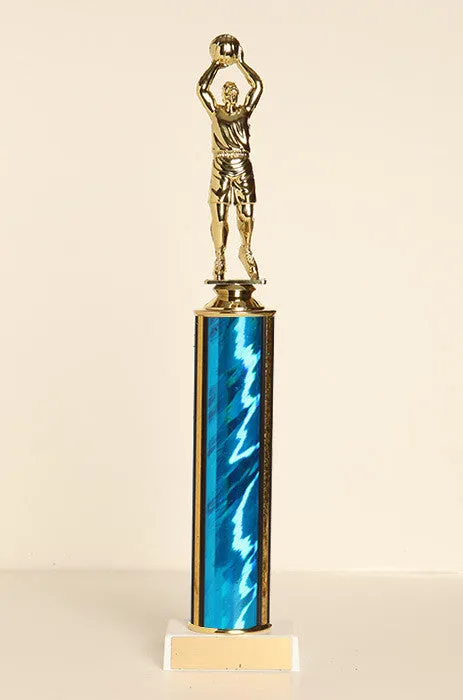 Male Basketball Jump Shot Tube Trophy