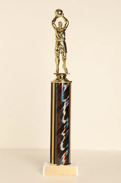 Male Basketball Jump Shot Tube Trophy