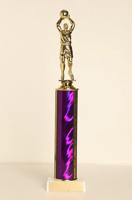 Male Basketball Jump Shot Tube Trophy