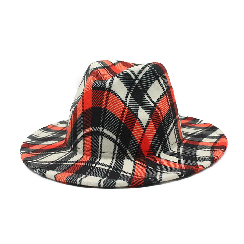 Men's And Women's Double-sided Color Matching Woolen Fedora Hat