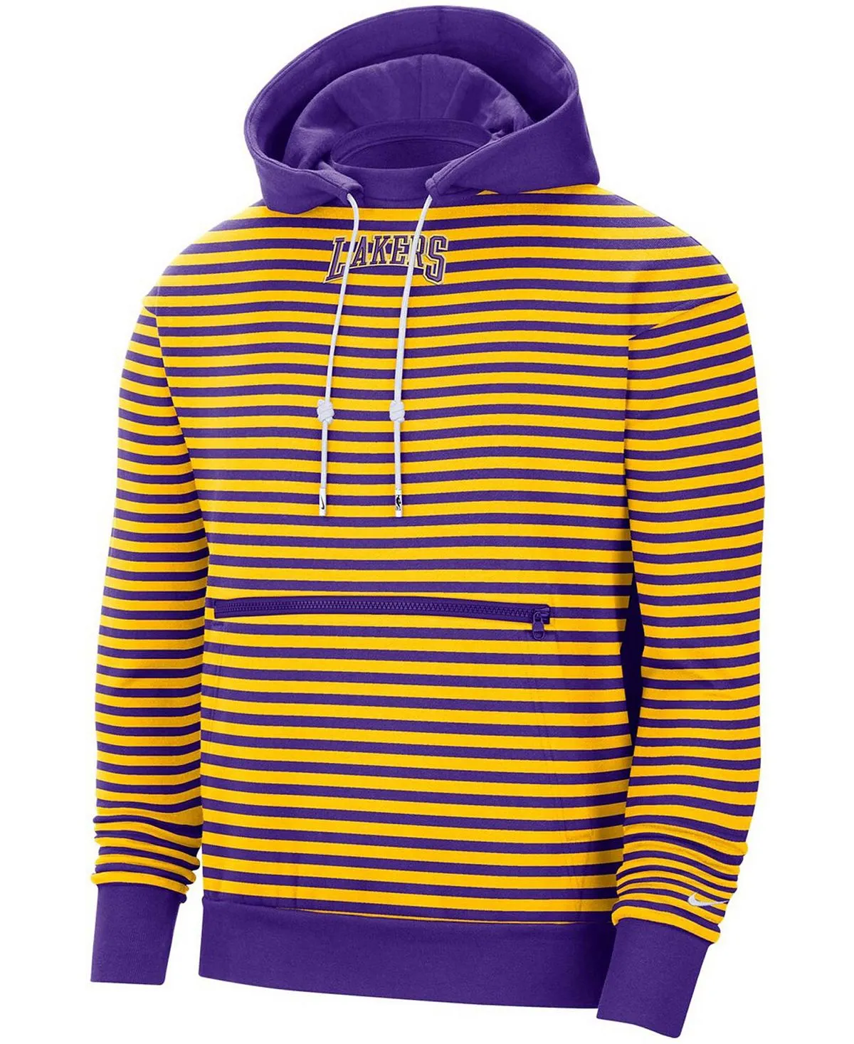 Men's Gold Purple Striped Hoodie Nike Los Angeles Lakers 75th Anniversary Multi