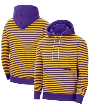 Men's Gold Purple Striped Hoodie Nike Los Angeles Lakers 75th Anniversary Multi