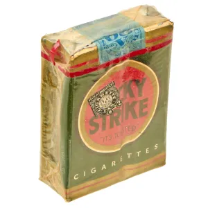 Original U.S. WWII Unopened Pack of Lucky Strike Cigarettes with Class A Cigarette Tax Stamp & State of Connecticut Tax Stamp - Pre-1942