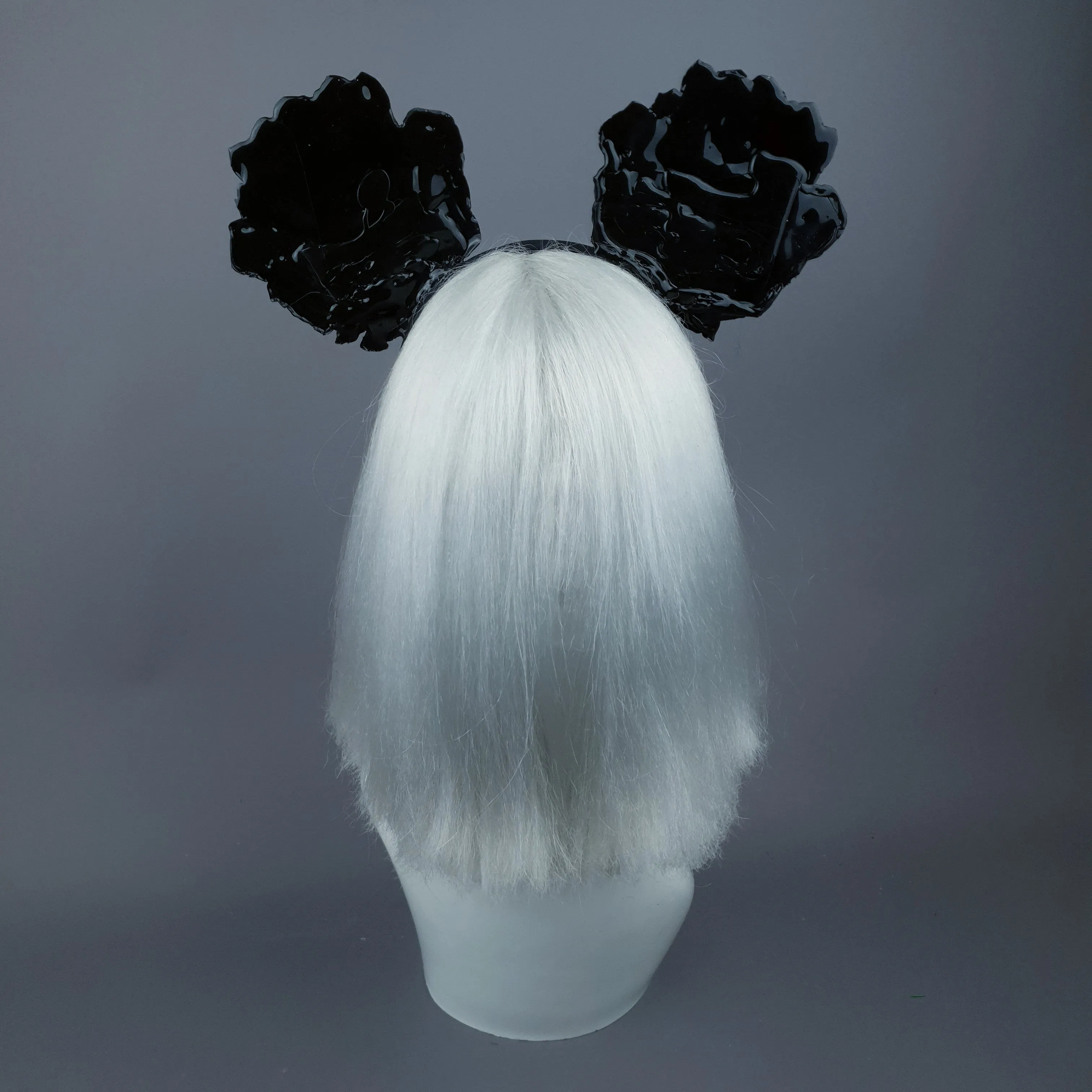 "Oreille" Giant Black Rose Ears Headband