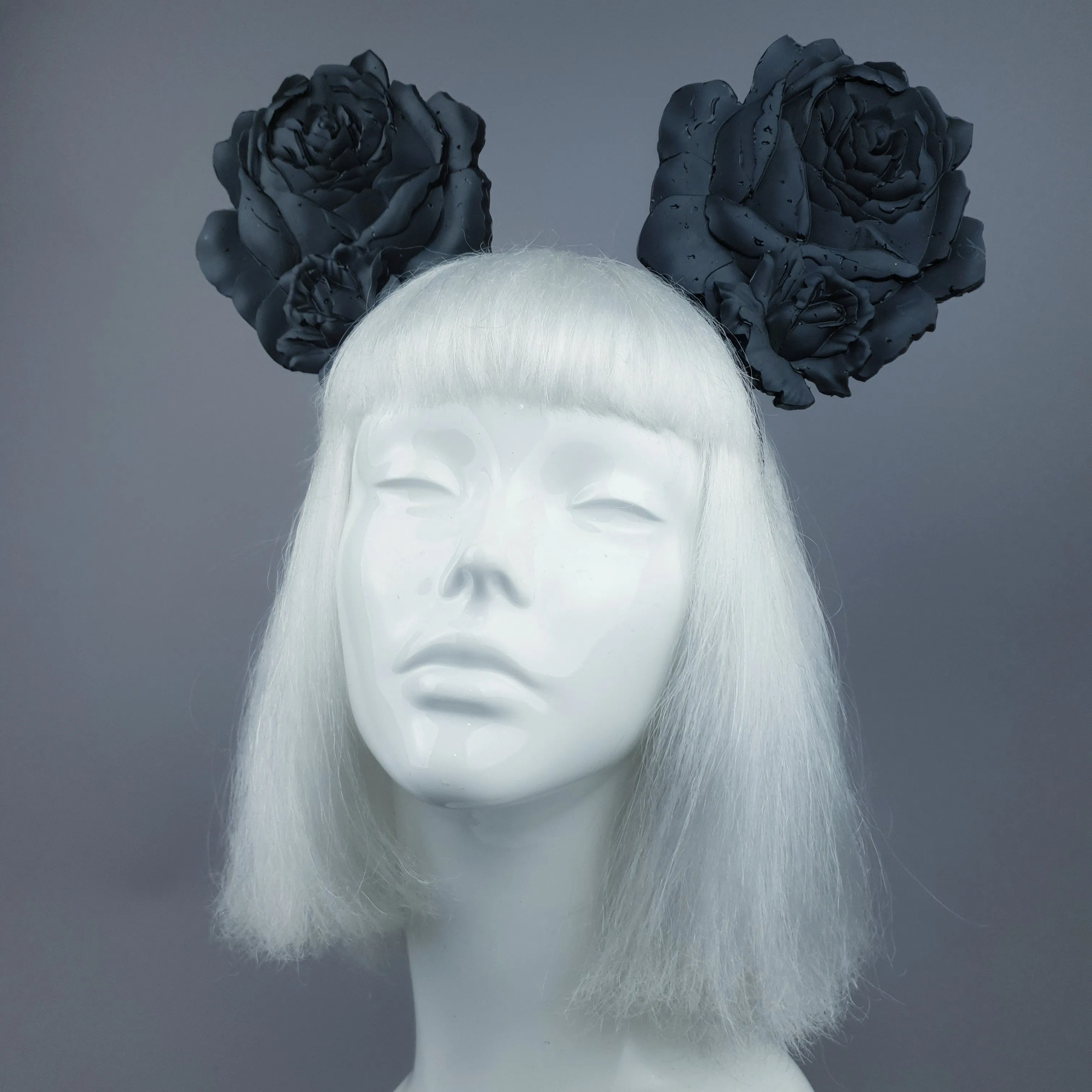 "Oreille" Giant Black Rose Ears Headband