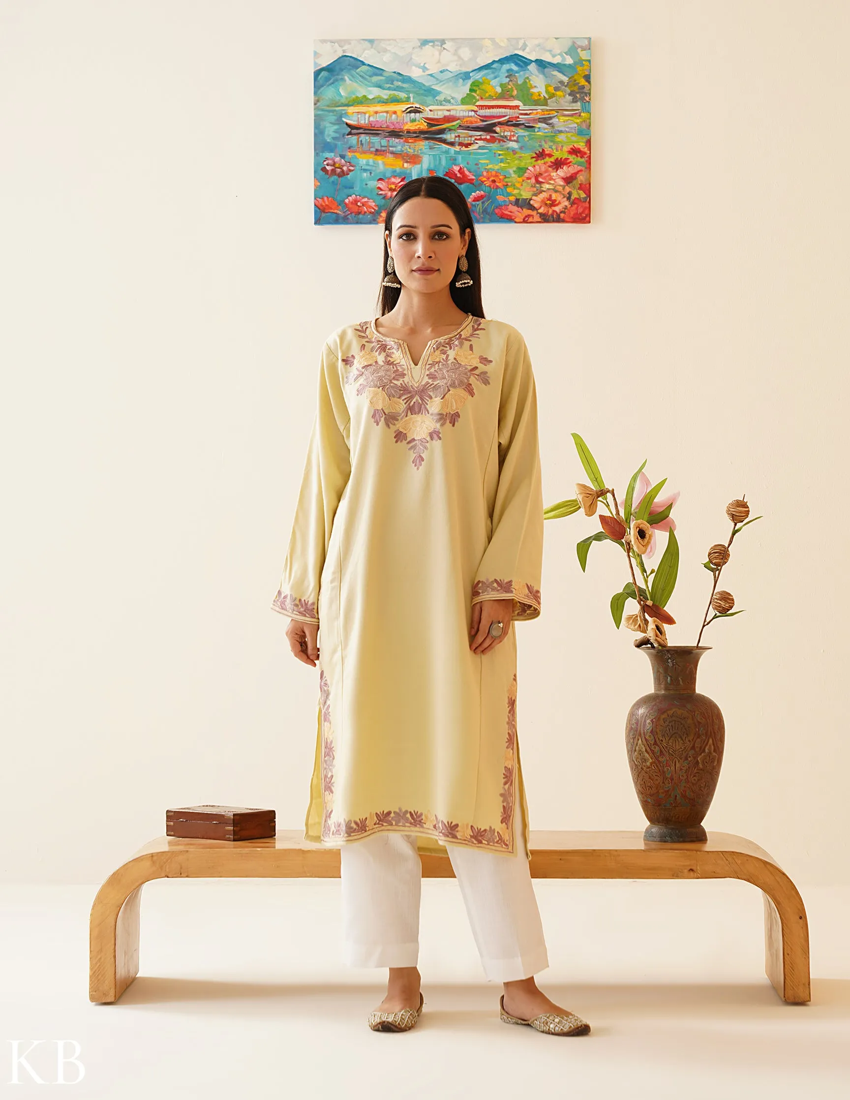 Rang-e-Khizan Ivory Blossom Aari Phiran