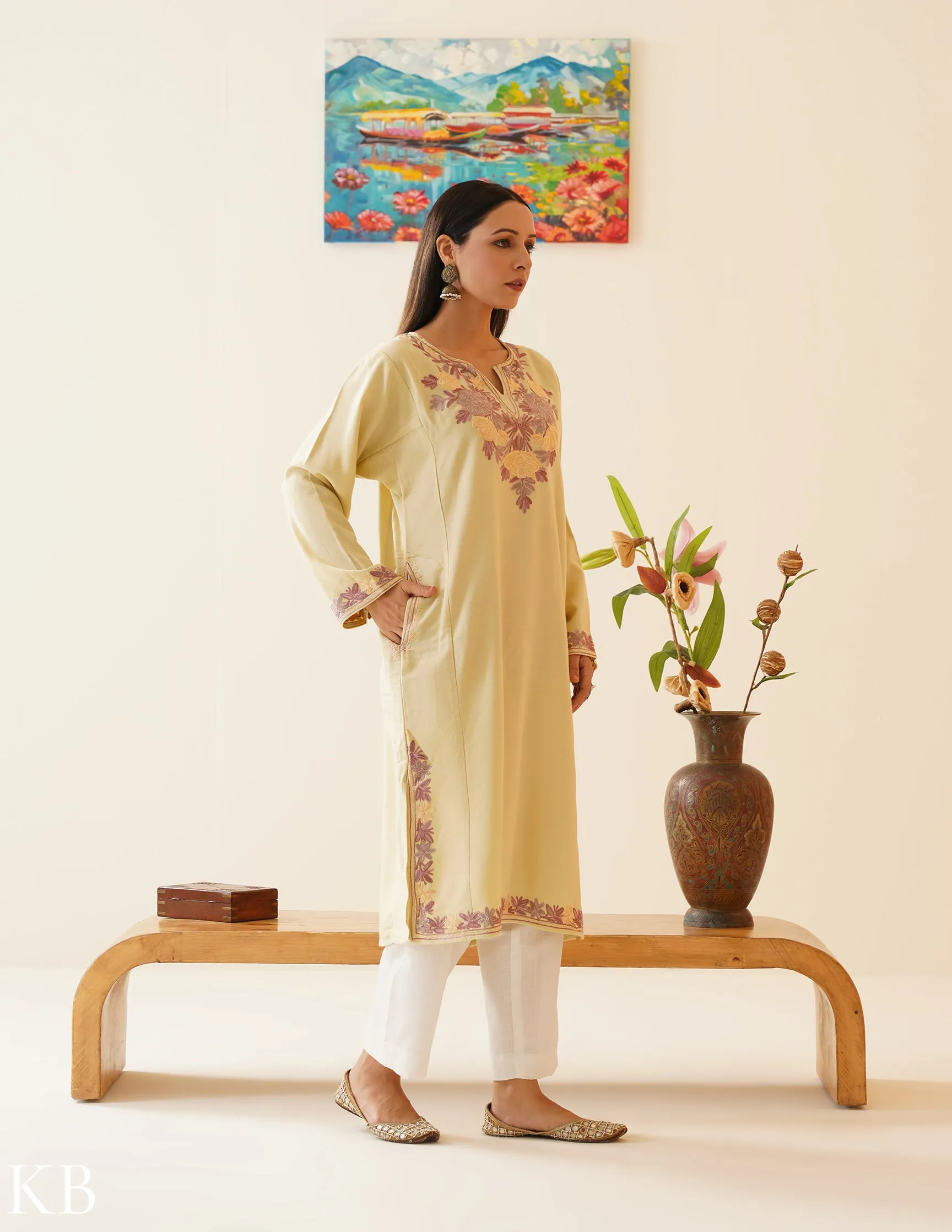 Rang-e-Khizan Ivory Blossom Aari Phiran