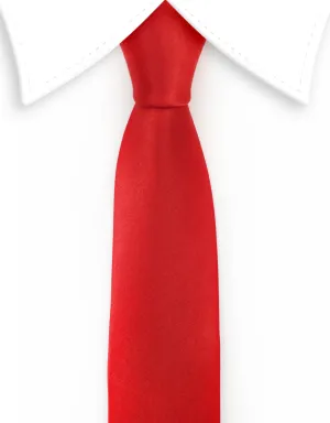 Red Satin Skinny Necktie