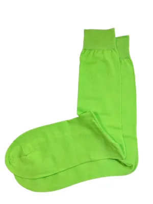 Solid Neon Mint Cotton Dress Socks By Paul Malone