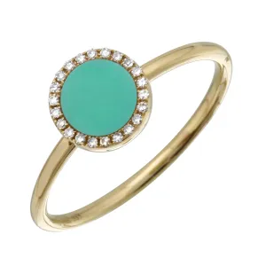 Turquoise Diamond Halo Ring