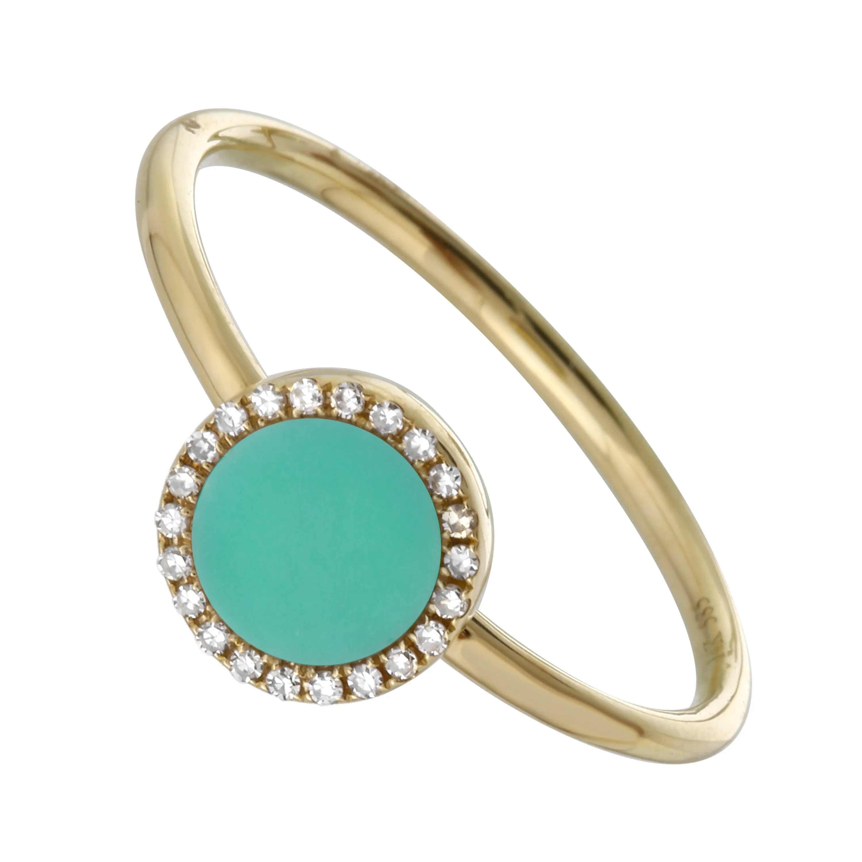 Turquoise Diamond Halo Ring