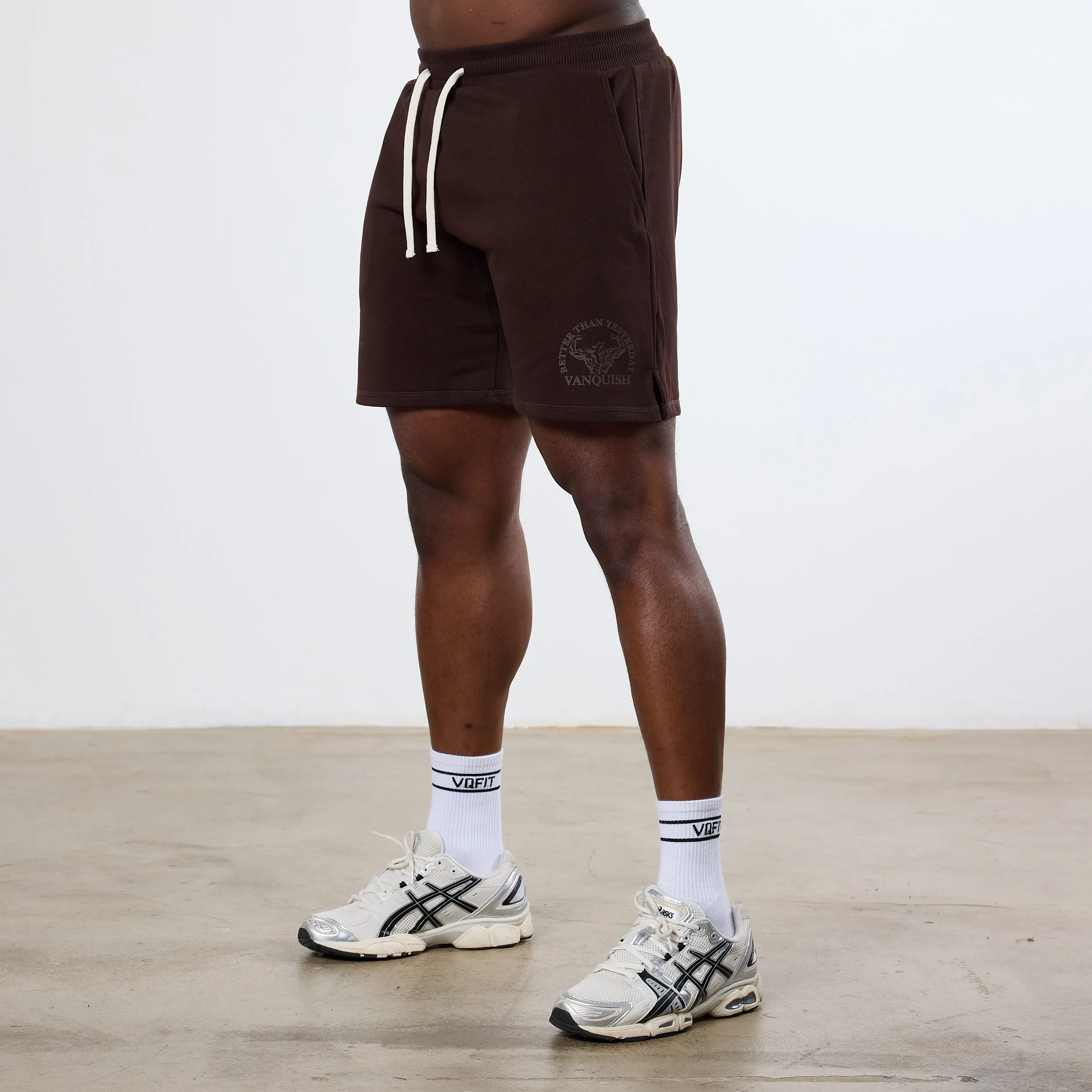 Vanquish Dark Brown Unconquerable Strength Wide Leg Shorts