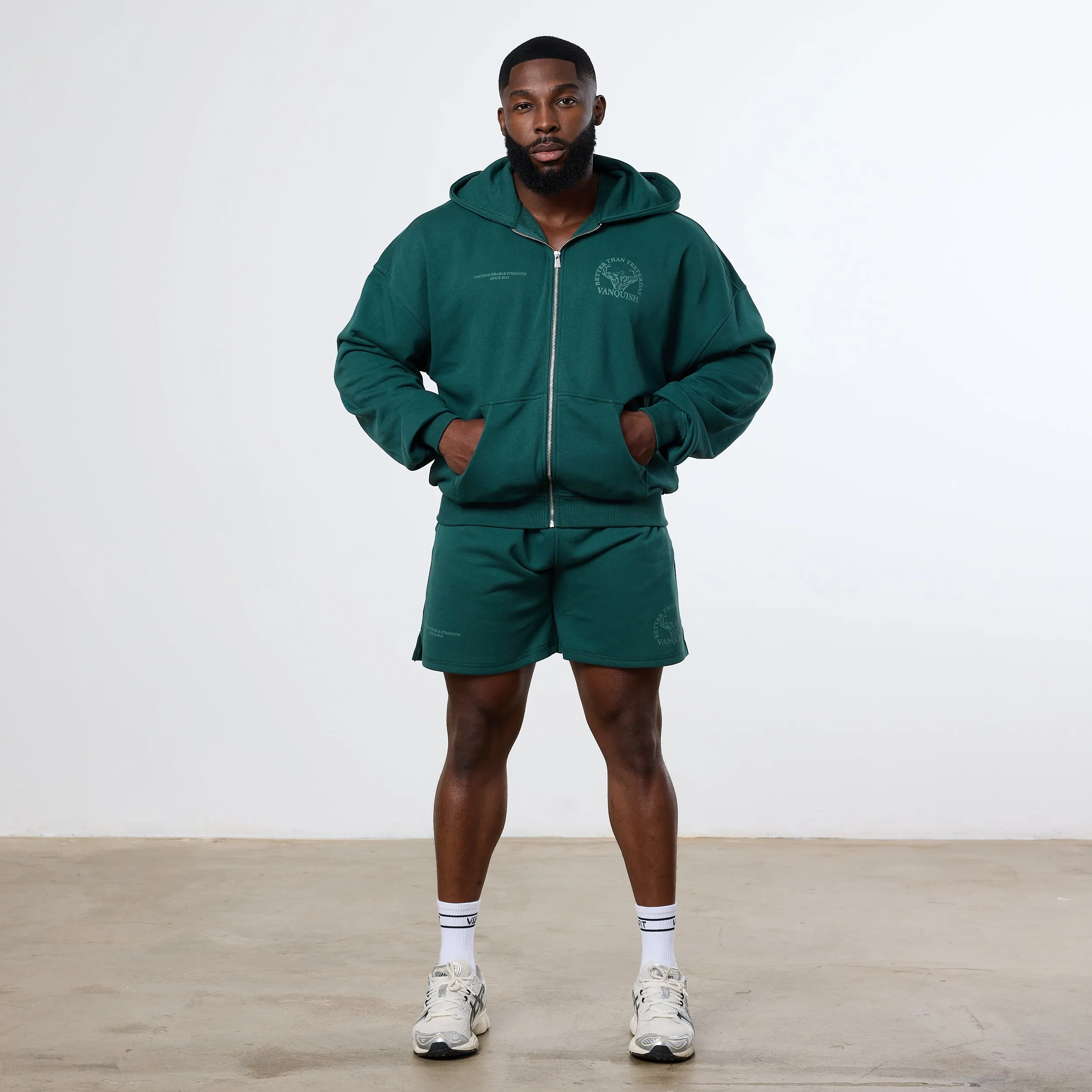 Vanquish Forest Green Unconquerable Strength Full Zip Hoodie