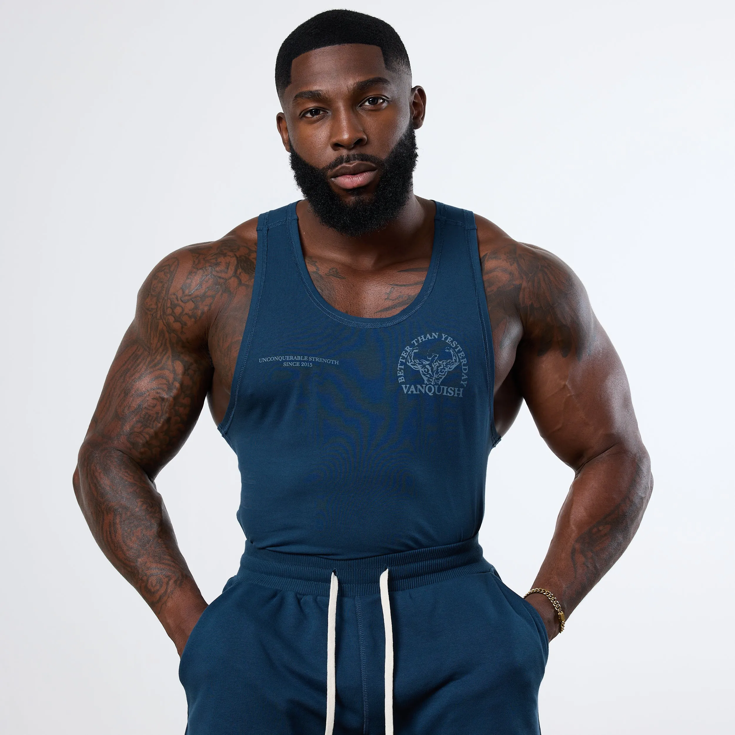 Vanquish Midnight Blue Unconquerable Strength Tank Top