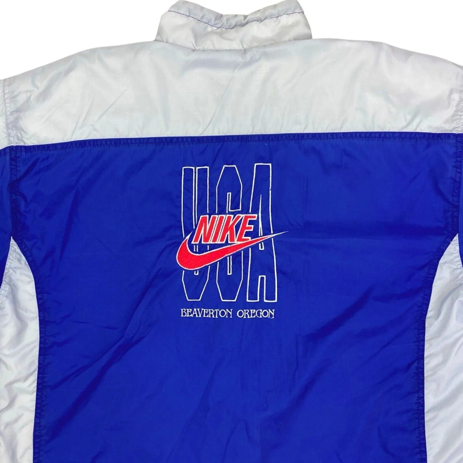 Vintage 1990 Blue Grey Nike Embroidered Windbreaker XXL