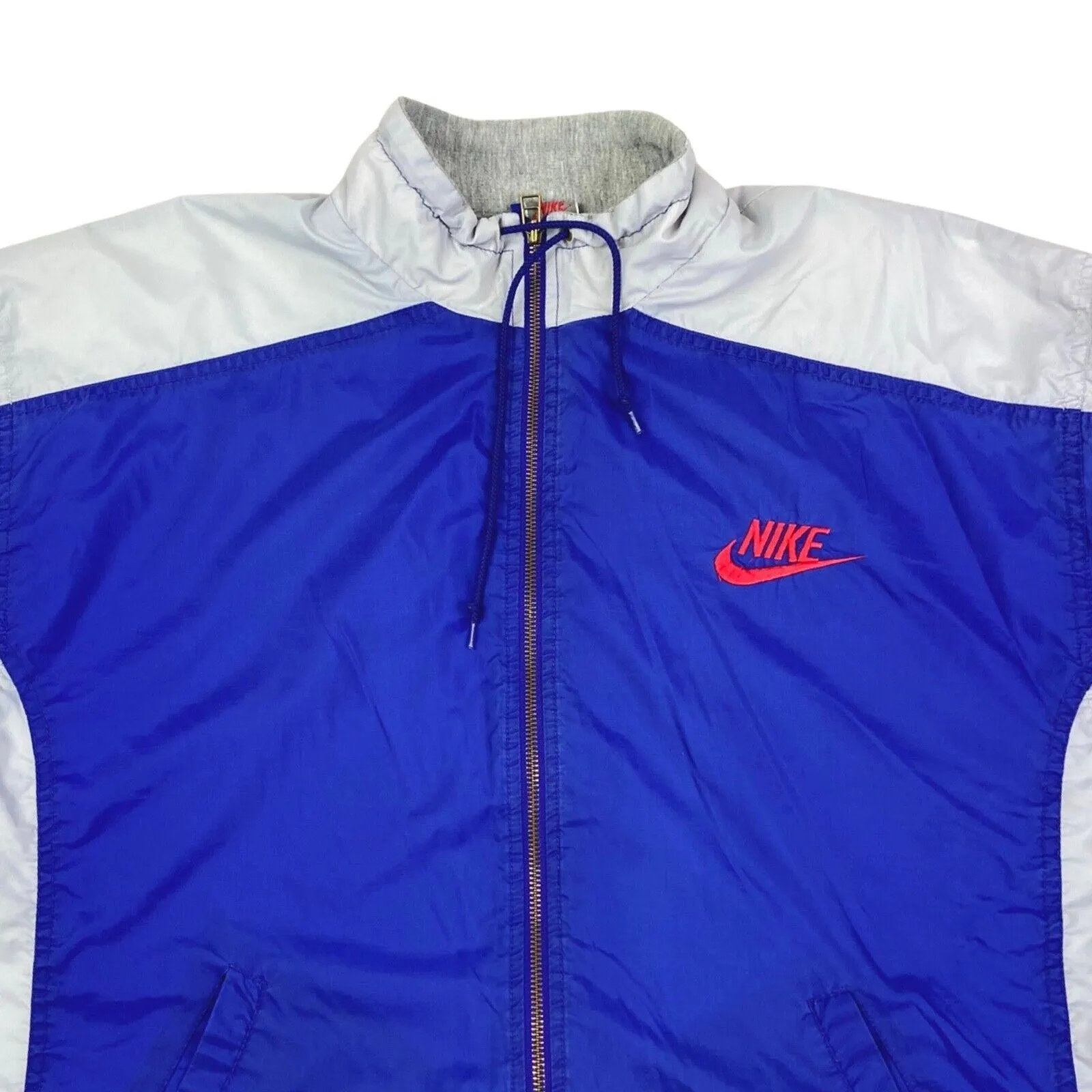 Vintage 1990 Blue Grey Nike Embroidered Windbreaker XXL